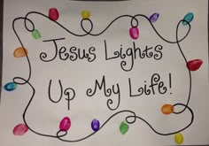 a sign that says jesus lights up my life