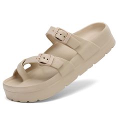 PRICES MAY VARY. 【Fashion Platform Design】Women's flat sandals have adjustable double buckle that can be freely adjusted to fit according to your foot wide, fashionable and minimalist. Easy to pair with various tops. 【Great Arch support 】Women slides shoes have soft and comfortable insoles, with curved insoles that fit the feet and disperse foot pressure, providing more even contact.Walking around all day also comfortable. 【Anti slip & Lightweight】 Platform sandals women sole of the foam slide u Adjustable Flat Eva Sandals, Sole Water, Platform Design, Women Platform Sandals, Slides For Women, Support Women, Sandals Beach, Women Slides, Cool Summer Outfits