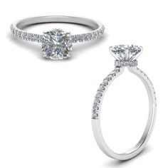 a white gold engagement ring with an oval cut diamond