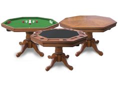 Hathaway Kingston 48" Poker Table Combo Set - oak finish Teen Rec Room, Poker Table Diy, Puzzle Tables, Round Poker Table, Bumper Pool Table, Office Workouts, Bumper Pool, Multi Game Table, Backgammon Table