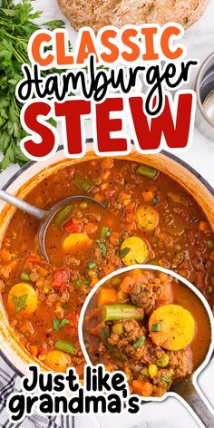 the cover of classic hamburger stew just like grandma's