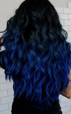 Blue Ombre Hair, Ombre Hair Color, Relaxed Hair, Hair Dye Colors, Cool Hair, Hair Color Dark, Hair Colours, Colored Hair, Cool Hair Color