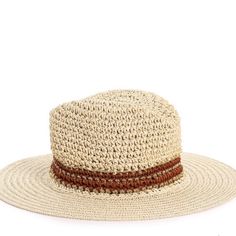 New Crown Vintage Hat! Perfect For Spring And Summer. Casual Beige Crochet Hat With Wide Brim, Beige Crochet Hat With Short Brim For Summer, Casual Beige Crochet Fedora Hat, Casual Cream Crochet Hat For The Beach, Casual Cream Crochet Hat For Vacation, Casual Cream Crochet Hat For Beach, Trendy Cream Beach Hat, Cream Vacation Hat, One Size Fits Most, Cream Vacation Hat