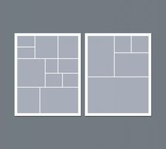 an image of three white frames on a gray background with the same size and color