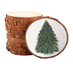 PRICES MAY VARY. Size of Wood Pieces: Our wood slices for crafts, made from natural wood, have a diameter size ranging from 9-10cm/3.5''-4'' and a thickness of 1cm/0.39''. Each piece is unique in shape and size, as they are cut from an irregular wood pile. These wood rounds are made of natural pine with bark, adding an authentic rustic touch. Please note that some bark may fall off due to the natural characteristics of the wood Craft Wood Quality: Our wooden circles for crafts are carefully poli Round Wood Slice Christmas Ornaments, Mini Wood Slice Painting, Painted Wood Circle Ornaments, Christmas Wood Ornaments Diy, Wood Circle Ornaments, Painted Wood Ornaments, Wood Biscuits, Circle Crafts, Wood Pile