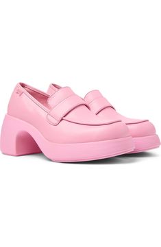 Camper Thelma Loafer (Women) | Nordstromrack Pink Loafers, Loafer Women, 90s Inspired, Loafers For Women, Block Heels, Loafers, Style Inspiration, Heels, Pink