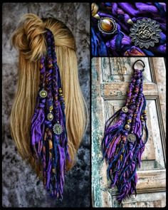 Crochet Hair Ornaments, Short Fantasy Hair, Hairstyles Viking, Hair Embellishments, Hair Decoration Accessories, Synthetic Dreads Hairstyles, Dreads Hairstyles, Witch Hair