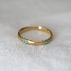 Delicate Wavy Band - Turquoise Pairs-MM Fine Rings-Marisa Mason Jewelry-Marisa Mason Turquoise And Gold Rings, Flush Ring, Gold Turquoise Ring, Turquoise Ring Engagement, Turquoise Gold Ring, It Band, In Pairs, Turquoise Stones, Delicate Rings