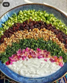 a bowl filled with different types of food