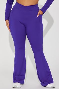 Available In Black And Brown. Crossover Waist Band Full Length Super Soft Medium Impact Flare Pocket(s) Stretch Pair / Mix And Match With "Amara Active Top" Shell: 75% Nylon 25% Spandex Imported | Amara Active Leggings in Plum size Small by Fashion Nova Full-length Purple Elastane Pants, Purple Full-length Elastane Pants, Stretch Purple Elastane Bottoms, Purple Stretch Elastane Bottoms, Stretch Elastane Purple Bottoms, Purple Stretch Elastane Pants, Stretch Purple Activewear, Stretch Purple Elastane Activewear, Fitted Purple Leggings