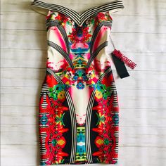 This Is A Beautiful Dress. Purchased For A Wedding I Didn’t Attend. Sheath Silhouette Folder Neckline Thick, Stretchy Polyester Fabric. Back Zipper 14” Across The Waist 17��” Pit To Pit Lined In Bra Area With Removable Pads Multicolor Sheath Mini Dress For Spring, Spring Multicolor Sheath Mini Dress, Knee-length Lined Multicolor Mini Dress, Knee-length Multicolor Lined Mini Dress, Multicolor Lined Knee-length Mini Dress, Lined Multicolor Knee-length Mini Dress, Multicolor Sheath Summer Dress, Multicolor Summer Bodycon Dress For Evening, Lined Multicolor Midi Dress For Party