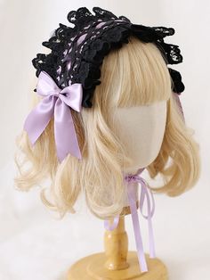 The price is for a hairband only, others are not included. Adjustable Harajuku Headband, Cute Party Headpieces, Black Harajuku Headband For Party, Black Harajuku Style Headband For Party, Black Harajuku Style Party Headband, Adjustable Harajuku Hair Accessories With Ribbon, Adjustable Black Harajuku Headband, Adjustable Bow Headband, Cute Adjustable Headband