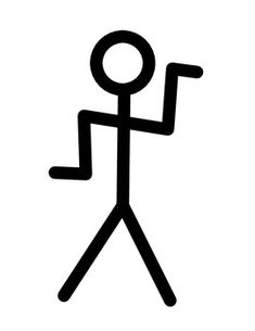 a black and white photo of a stick figure