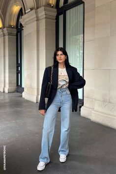 Heidi Jean in Old Stone Wide Length Jeans Outfits, High Wide Jeans Outfit, Light Jeans Outfit Women, Denim Wide Leg Jeans Outfit, Work Outfits Women Jeans, Wide Leg Jeans Outfit Spring, Jean Work Outfits, Look Wide Leg Jeans, Wide Leg Jeans Outfit Fall