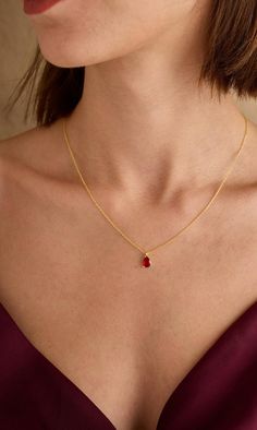 💎 Tiny Ruby Gemstone Necklace Gold Drop Ruby Chooker July Birthstone Jewelry Dainty Ruby Necklace Minimalist Ruby Pendant Gift For Women   Complete your  elegance with the tiny ruby necklace.  💎 Dainty Ruby Necklace is suitable for everyday use. You can combine it with your other necklaces.  💎 If you want as a chooker, choose 12-14 inches. If you have a special chain length feel free to contact me. 💎 It is also great as a special gift to your loved ones. We do gift wrapping for you. If you h Ruby Necklaces Simple, Cute Simple Ruby Necklace, Red Dainty Jewelry At Affordable Prices, Little Red Necklace, Red Ruby Necklace Stone, Red Pendant Silver Necklace, Ruby Locket Necklace, Ruby Jade Gold Necklace, Ruby Jewelry Necklaces Gold