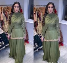 Mehandi Outfits Bridesmaid, Dress For Function, Dress Design Indian, New Dress Design Indian, Green Suits, Asian Suits, Girls Dresses Sewing, Desi Fits, Stylish Short Dresses