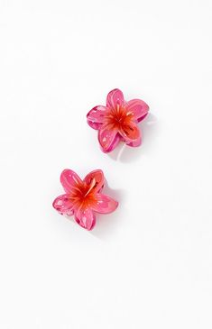 LA Hearts 2 Pack Mini Flower Hair Clips | PacSun Mini Flower Hair Clips, Hibiscus Hair Clip, Flower Claw Clips, Hibiscus Hair, Claw Clips For Thick Hair, Almond Nails Pink, Clips For Thick Hair, Summer Hair Accessories, Cute Hair Clips