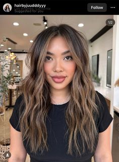 Fall Hair Inspo 2024, Cool Tone Brown Balayage, Brunette Balayage Hair With Money Piece, Normal Hair Colors, Asian Highlights Hair, Mini Highlights, Hair Inspo Dye, Foliage Hair, Balayage On Brown Hair