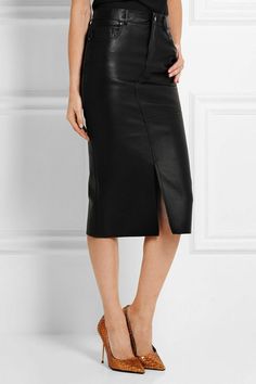 Women's Back Leather Midi Skirt Genuine Soft Lambskin Black Leather Skirt High Waste Leather Skirt for Office Girlfriend gift ideas. Condition :  Brand New Closure : Zip Occasion : Business, Casual, Formal, Party/Cocktail Size : XXXS  - 5XL Vintage : No Rise : Mid Personalize : Yes Department : Women Skirt Length : Midi Style : Straight, Pencil Season : Summer / Winter Handmade : Yes Pattern : Solid Garment Care : Dry-clean Only Color : Black Material : Leather Brand : Leather Skirt Art Lambskin Black Leather Knee-length Skirt, Knee-length Leather Skirt, Trendy Leather Pencil Skirt, Classic Black Pleated Skirt, High Waisted Leather Skirt, Long Leather Skirt, Leather Skirt Outfit, Outfit Upgrade, Black Leather Skirt