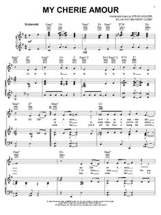 the sheet music for my cherie amour