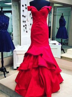 Light Blue Prom Dresses, 2016 Prom Dresses, Red Mermaid Prom Dress, Light Blue Prom, Red Prom Dress Long, Prom Dresses Red, Ruffle Prom Dress, Cheap Prom Dresses Long, Prom Evening Dresses