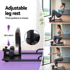 the adjustable leg rest is shown with instructions for how to use it and how to use it