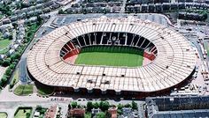 an aerial view of a large soccer stadium