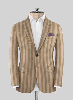 When you look good, you feel good, and that's exactly what happens when you don our Italian Ildefo Brown Wool Suit. This modern take on vintage style is crafted from pure merino wool, ensuring the perfect outfit for any special occasion. Additionally, the wide brown stripes add a touch of sophistication, drawing attention to what you're saying rather than what you're wearing.  Look features a 2 button jacket with notch lapels, faux horn brown buttons, single vent, two cuff buttons and two welted Brown Wool Suit, Button Jacket, Wool Suit, Jacket Buttons, Perfect Outfit, Horn, Merino Wool, Vintage Style, Special Occasion