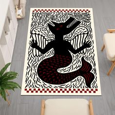 a rug with an image of a mermaid on it