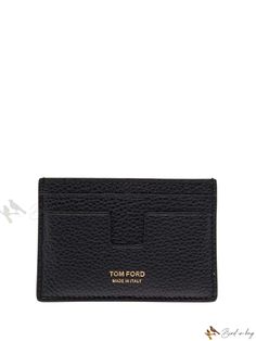 Bird in Bag - Black Leather Wallet by Tom Ford Chic Leather Card Holder With Card Slots, Chic Leather Card Holder For Everyday, Black Leather Bags With Card Slots, Tan Rectangular Wallet For Business, Tan Rectangular Business Wallet, Classic Tan Bag With Card Slots, Luxury Black Card Holder For Everyday Use, Modern Black Textured Leather Wallet, Chic Business Wallets With Card Slots