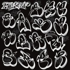 graffiti font and numbers on a black background