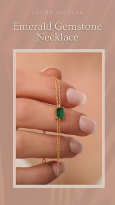 Discover the timeless beauty of our emerald gemstone necklace. This stunning piece features a vibrant green emerald, known for its association with wisdom, growth, and renewal. A perfect addition to any jewelry collection. #gemstonenecklace #emeraldjewelry #fashionjewelry #necklaces #handmade #unique #thecustomgoodsco #customjewelry #jewelry #handmadejewelry #finejewelry Gold Gemstone Jewelry As Gift, Gold Gemstone Jewelry Gift, Emerald Jewelry For Valentine's Day Gift, Minimalist Gemstone Jewelry For Valentine's Day, Fine Jewelry As Gift, Gold Emerald Cut Jewelry For Gift, Fine Jewelry With Gemstones For Birthday Gift, Gold Emerald Cut Jewelry As A Gift, Gold Emerald Cut Jewelry Gift