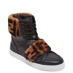 Brand New In Box Size 38. Regular Fit Luxury Brown Shearling Boots, Luxury Leather Boots With Faux Fur Lining, Luxury Boots With Faux Fur Lining, Fendi Fur, Sneakers High Top, Boots Fur, Ff Logo, High Top Boots, Fendi Shoes