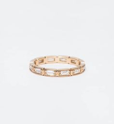 Wheat Baguette Eternity Band | Anna Sheffield | No.3 Baguette Eternity Band, Anna Sheffield, Stacking Bands, Farmhouse Exterior, Rose Gold Band, Diamonds And Gold, White Gold Band, Baguette Diamond, Eternity Band