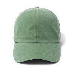 Solid Baseball Hat- Green Affordable Khaki Curved Brim Baseball Cap, Affordable Green Brimmed Hat, Trendy Solid Color Baseball Cap, Trendy Dad Hat Cap, Trendy Solid Color Adjustable Dad Hat, Trendy Solid Color Baseball Cap For Everyday, Trendy Adjustable Solid Dad Hat, Casual Solid Baseball Cap For Sports, One Size Fits Most Dad Hat For Streetwear