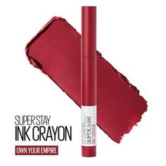 Shade: Own Your Empire Get Up To 8-Hour Matte Lip Color That Glides On Crayon-Easy! Draw It On And Bring It On, All Day. Our 1st Lip Crayon With Lasting Ink Technology Glides A Rich Layer Of Matte Color Across The Lips With Effortless Control That Lasts For Up To Eight Hours Of Wear. Keep The Tip Ultra-Precise With The Built-In Sharpener, So You Can Easily Apply Your Lip Color No Matter Where Your Day Takes You. Item # Mi077 Crayon Lipstick, Matte Lip Color, Maybelline Super Stay, Lip Crayons, Maybelline New York, Lip Colour, Matte Lip, Bring It, Lipstick Colors