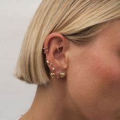 Gold Bae Heart Huggie Earrings | Fine Jewelry | Adornmonde Luxury Huggie Heart Earrings As Gift, Ear Piercing Minimal, Huggie Earring Stack, Earring Huggies, Trendy Heart Shaped Huggie Earrings, Trendy Huggie Heart Earrings With Heart Charm, Dainty Tarnish-resistant Huggie Heart Earrings, Trendy Huggie Hoop Earrings With Heart Charm, Dainty Huggie Heart Earrings