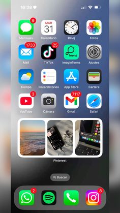 an iphone screen with several different icons on the phone and in the background, there is no image or text