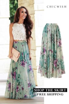 Free Shipping & Easy Return. Up to 30% Off. Floral and Frill Maxi Skirt featured by katlynmaupin . #outfit #womenfashion #clothing #fashion #ootd #summeroutfit #skirt #partyskirt #casualoutfit #maxiskirt #floralskirt #chiffonoutfit #summeroutfit Chiffon Outfit, Sukienki Maksi, Chiffon Maxi Skirt, Gaun Fashion, Maxi Rok, Skirt Maxi, Floral Maxi Skirt, Party Skirt, Maxi Skirts