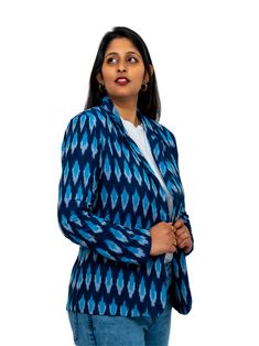 You’ll slay in this Ikat Blazer Set with Shorts! The perfect set for a polished look for the office or evening out, this combo will have all eyes on you. Get ready to rock a sophisticated style and feel confident knowing you’re dressed for success!! Design:Blazer Is made of pure handloom cotton Comes with lining Front 2 buttons for opening Shorts Has a 2 pocket Shorts has side opening with zipper Comes with matching belt Fabric:Pure handloom cotton Fabric Dye Type:Ikkat or Ikat Material Care:Han Blazer With Shorts, Handloom Fabric, Fabric Dye, Pocket Shorts, Blazer Set, All Eyes, Rock A, How To Dye Fabric, Shorts Set