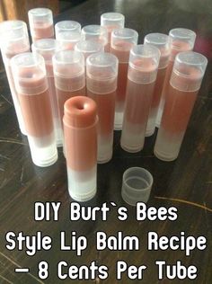 DIY Burt’s Bees Style Lip Balm Recipe – 8 Cents Per Tube Homemade Chapstick, Burt Bees, Salt Scrubs