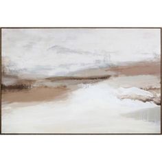 an abstract painting with white and brown colors