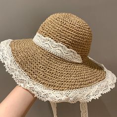 Parent Child Straw Hat ins Lace up Hollow Grass Knitted Hat Women's Summer outing Sun Protection Beach Beach Beach Sun Hat Lace Department Name: ADULT Applicable Scene: Travel Gender: WOMEN Feature: Sun Protection Applicable Season: Spring and Summer Item Type: Sun Hats Choice: yes Beige Short Brim Hat For Beach Season, Lightweight Beige Hat For Beach, Lightweight Beige Hat For The Beach, Beige Brimmed Vacation Hats, Beige Fedora Hat For Vacation, Casual Beige Crochet Hat With Wide Brim, Beige Crochet Hat For Beach, White Cap Straw Hat For Vacation, Beige Lightweight Straw Hat, One Size