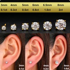 Ice Moissanite Screw Backs+925+Certificate. Men's Women's Real 0.1-1 Carat D Color Moissanite Earrings For Women 100% 925 Sterling Silver 18k Gold Overlay Earring Trend Wedding Jewelry 585 Gold 3mm Gra Certified Diamond Screw-In Sterling Silver Studs Real 0.1-1 Carat D Color Moissanite Earrings For Wo/Men 100% 925 Sterling Silver Earring Trend Wedding Jewelry 585 White Gold Overlay Pure 925 Sterling Silver Stamped Yellow 18k Gold Overlay Screw-In (+Free Push Loose Backs!) Prongs High Open Settin Gold Tops Earrings, Tops Earrings, Unique Diamond Earrings, Ruby Jewelry Necklaces, Gold Earrings For Kids, Ring Style Guide, Flower Jewelry Designs, Earrings For Kids, Faithful Love