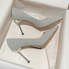 Lasaky - Silver High Heel Wedding Shoes for Brides, Elegant Thin Heels, Suitable for Wedding and Everyday Wear Wedding Heels Brides, Silver Heels Prom, Elegant Shoes Flat, Shoes Heels Prom, Elegant Shoes Heels, Silver High Heel, Bride Heels, Shoes For Brides, High Heels For Prom