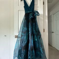 This Beautiful Teal Evening Dress About Size 7/8. It’s A European Size 2. The Breast Area Can Expand Up To 36c Breast Size. The Length Can Go From Maxi To Midi Depending On The Persons Height. Elegant And Feminine, Flows With 4 Layers Of Material Under To Create Cinderella Taffeta Look. Waist 26” Max. Brand New, Never Worn. Retails $248. Dark Teal Wedding Dress, Teal Wedding Dress, Dark Teal Wedding, Teal Formal Dress, Dark Teal Weddings, Von Maur, Teal Wedding, Teal Dress, Layer Dress