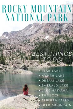 the rocky mountain national park is featured in this poster