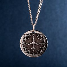 Airplane Heading Indicator Necklace. Introducing our personalized round unisex pendant - a unique and thoughtful gift for Cabin crew, Flight attendants, adventure and travel lovers. The pendant features a captivating image of a Heading Indicator and aircraft. The Heading Indicator represents direction and guidance, reminding the wearer to follow their path and stay true to themselves. Crafted with high-quality jewelry stainless steel, this pendant is not only stylish, but also durable - suitable Flight Attendant Jewelry, Pilot Necklace, Gold Airplane Necklace, Star-shaped Compass Necklace Gift, Pilot Gifts Teepublic, Fly Safe, Flight Attendants, Take A Shower, Personalized Pendant