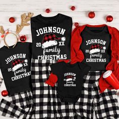 Embrace the holiday spirit in ultimate comfort with our "Personalized Buffalo Plaid Custom Matching Family Tri-Blend T-Shirt." Designed for cozy gatherings and festive fun, these matching family Christmas shirts are perfect for creating unforgettable holiday memories. Whether you're capturing the moment in a family photoshoot, unwrapping gifts on Christmas morning, or simply enjoying the season together, these custom family shirts add a warm and personal touch to your celebrations.

Made from a Family Matching Holiday T-shirt With Letter Print, Custom Print Black Top For Family Gatherings, Black Custom Print Top For Family Gatherings, Black Tops With Custom Print For Family Gatherings, Family Matching Letter Print Holiday Tops, Family Matching Holiday Tops With Letter Print, Family Matching Cotton Winter Tops, Winter Festive Family Matching T-shirts, Casual Family Christmas T-shirt