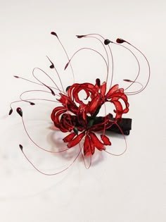 Elevate your style with the enchanting Red Equinox Flower Hairclip, a stunning accessory inspired by the captivating beauty of the spider lily flower. This exquisite hairclip features meticulously crafted petals in rich red hues, capturing the essence of the equinox flower's elegance and mystique.  The price is for a hairclip only, others are not included.  A: A small-sized hairclip.  B: A medium-sized hairclip. Red Spider Lily Jewelry, Red Flower Hair Clip, Red Flower Hair Accessories For Party, Red Handmade Flower Hair Accessories For Party, Red Hair Accessories With Handmade Flowers For Party, Elegant Red Hair Accessories With Handmade Flowers, Elegant Red Hair Accessories For Gift, Elegant Red Hair Accessories For Gifts, Elegant Red Hair Accessories As A Gift